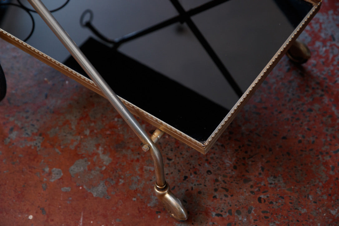 French Mid Century Brass Drinks Trolley