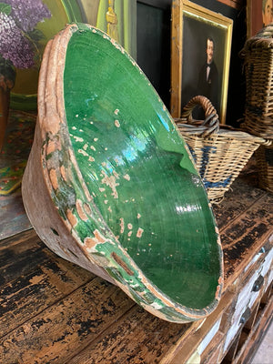 Beautiful Original French Green Provence Confit Bowl