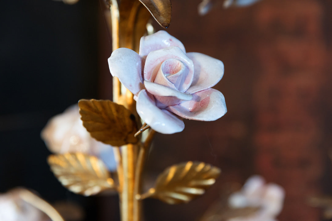 Italian Porcelain Flower Chandelier