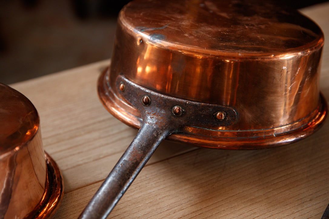 Vintage French Copper Pan Set