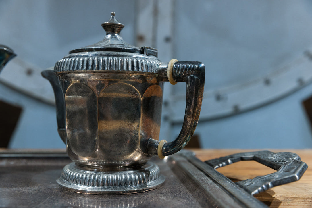 French Art Deco Silver Plated Tea Service Set