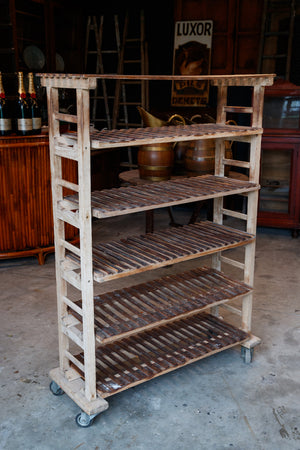 Vintage French Wooden Bakery Rack