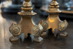 French Brass Candlesticks - No 1