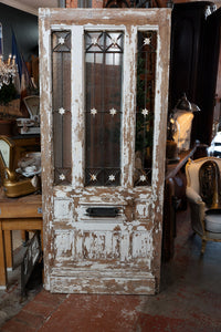 Antique French Entrance Door - White Patina