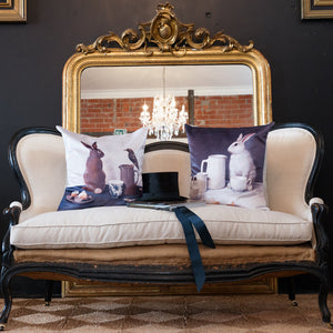 French Napoleon III Sofa- Undressed & French Linen