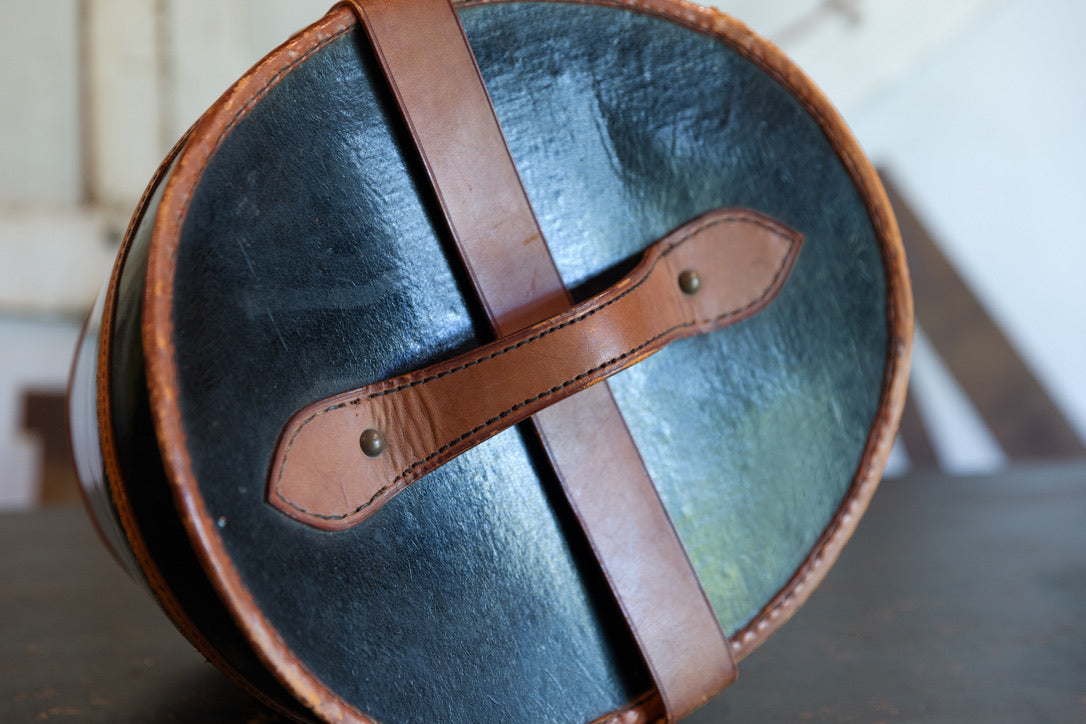 Antique French Top Hat with Leather Case