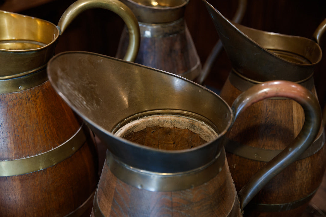 Large Vintage Belgium Beer Jugs