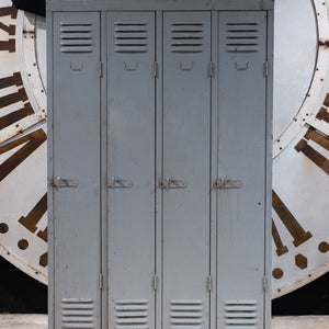 1930's French Industrial Metal 4 Door Locker