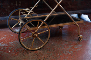 French Mid Century Brass Drinks Trolley