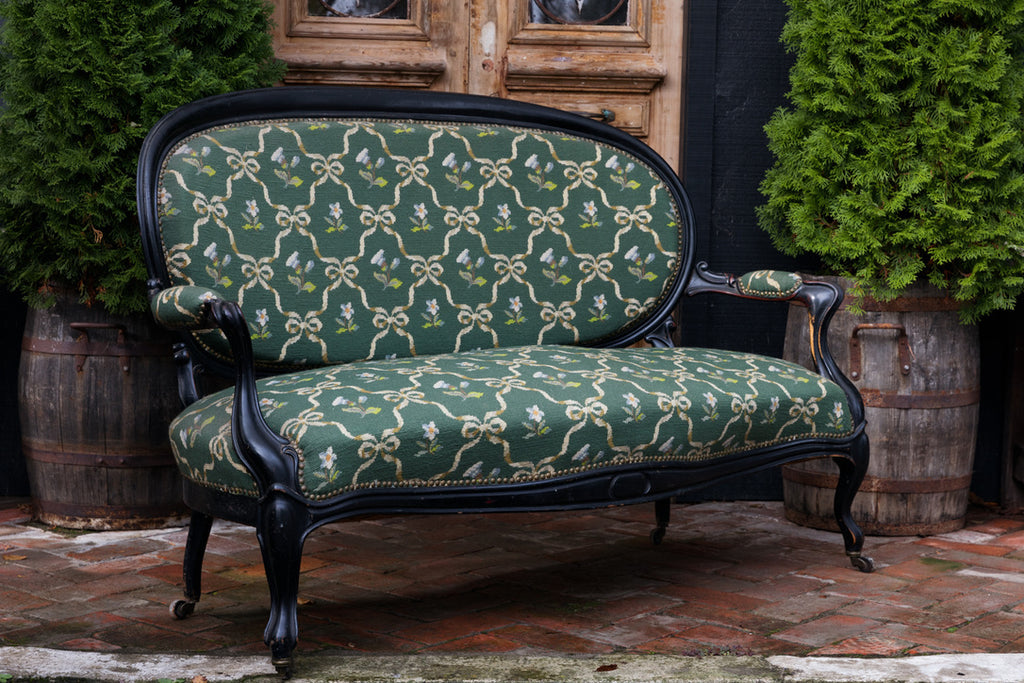 Original Napoleon III Sofa - Green Tapestry