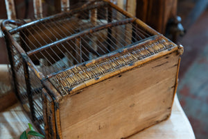 French 1950's Rattan Birdcage