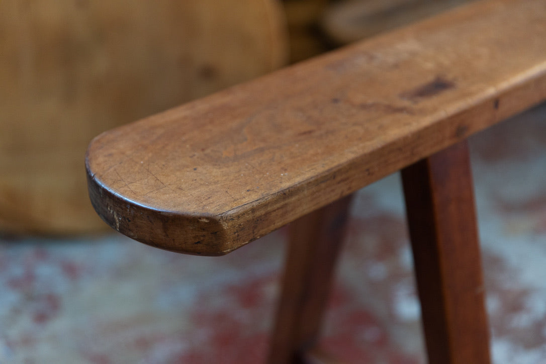 Antique French Cherrywood Bench Seat