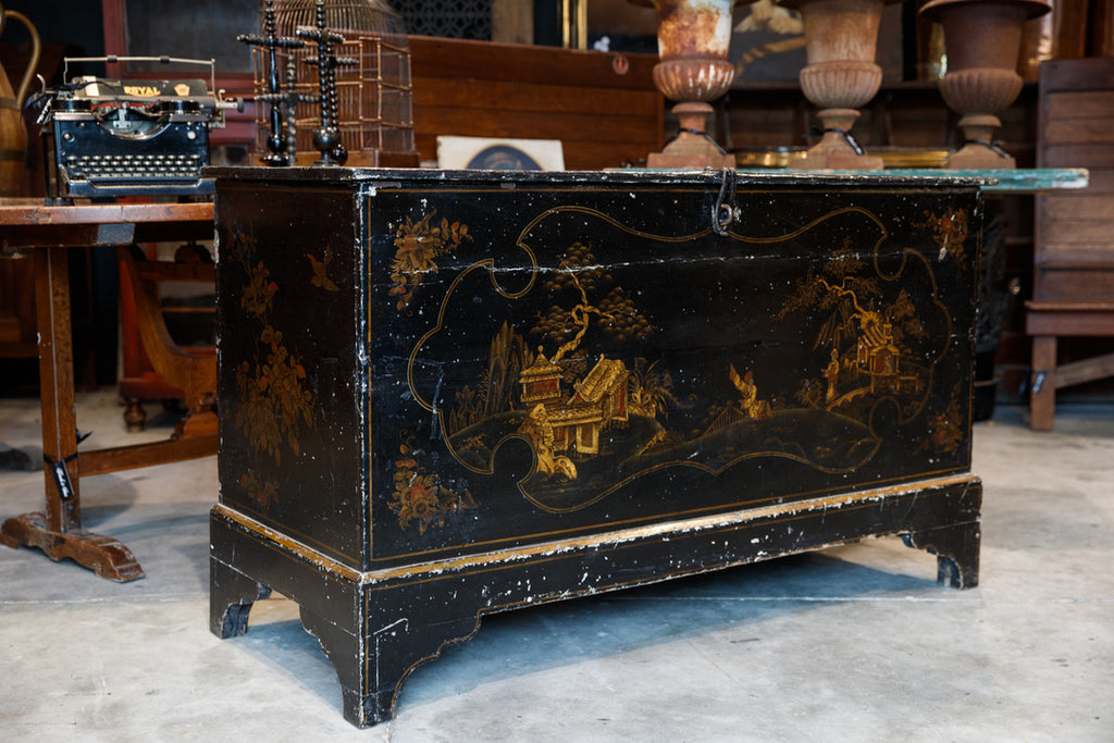 19th Century French Chinoiserie Trunk