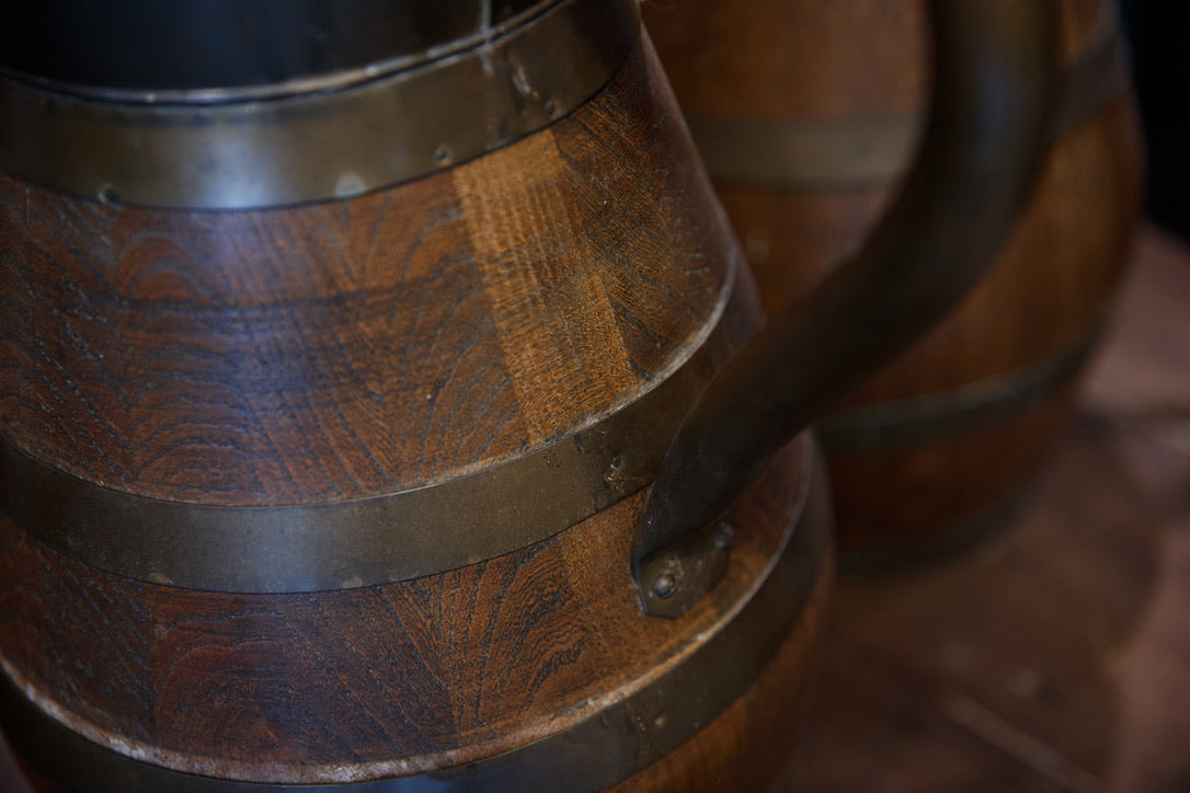 Large Vintage Belgium Beer Jugs