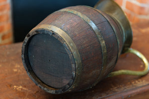 Antique French Wooden & Brass Jug - No 1