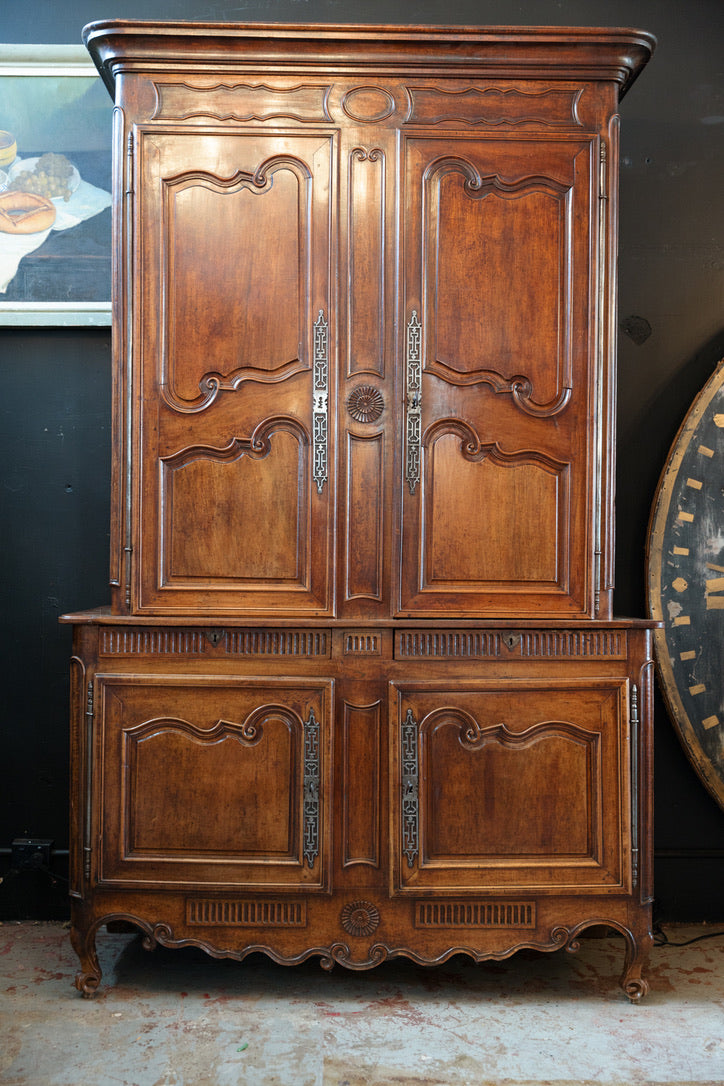 Incredible 18th Century French Walnut Buffet Deux Corps/ Dresser