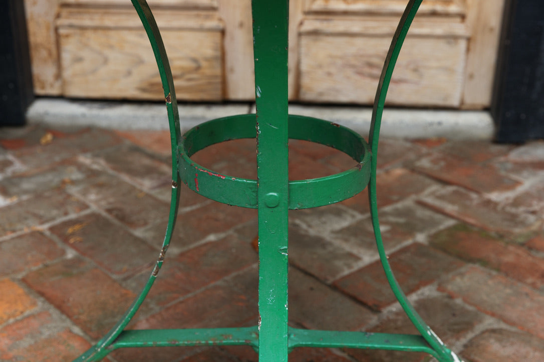 French Green Metal Garden Table