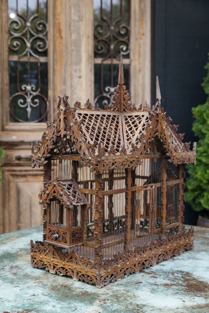 French Chalet Wooden Birdcage