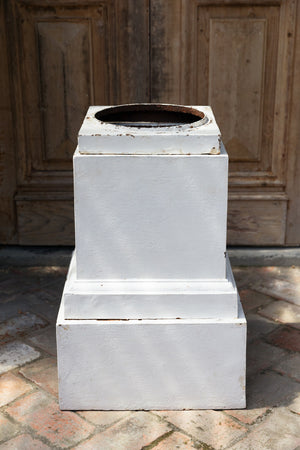 19th Century English Cast Iron Tazza Urn on Pedestal