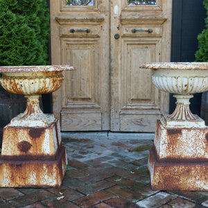 19th Century Victorian Urns On Pedestals
