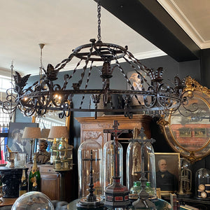 Huge French Forged Wrought Iron Light