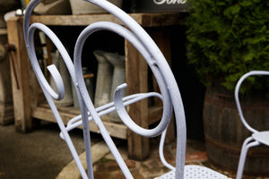 Lilac Metal Garden Carver Chairs
