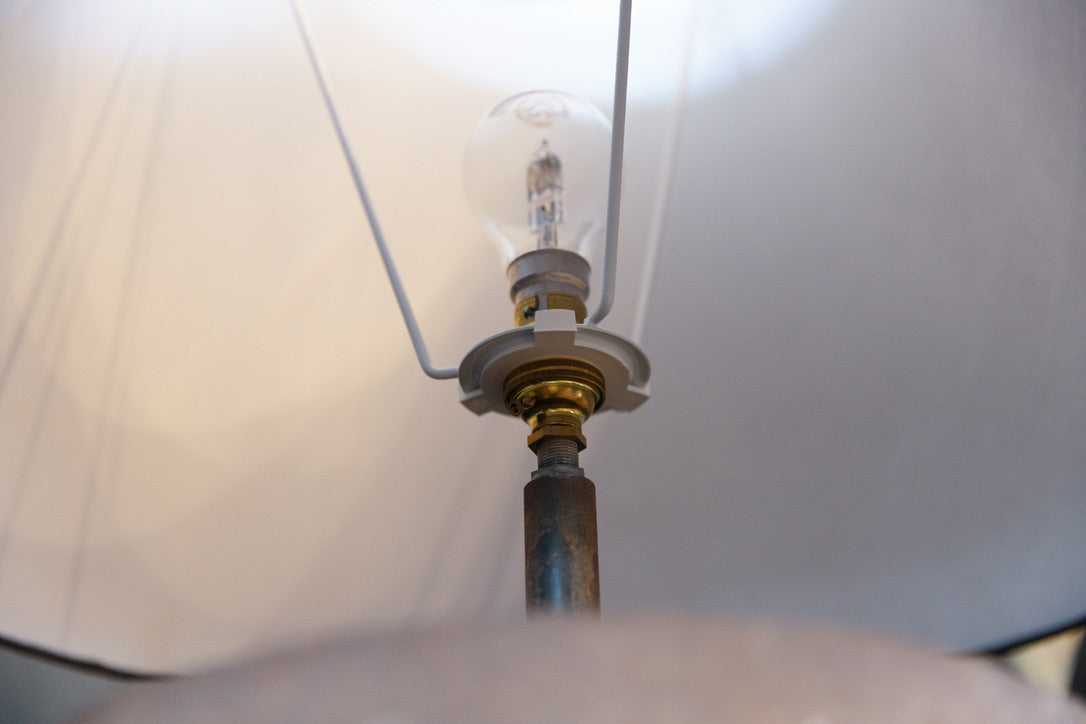 Antique Industrial French Oak Port Barrel Lamps