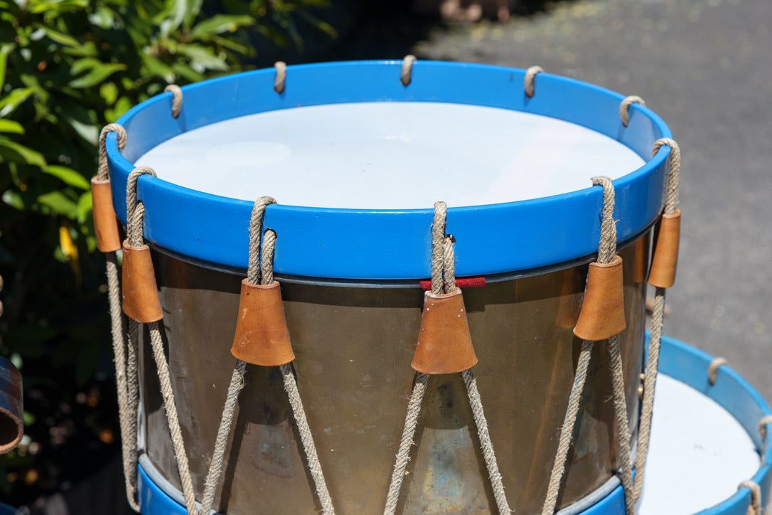 Vintage French Brass Parade Drums