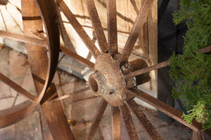 Large Belgium Cast Iron Wagon Wheels