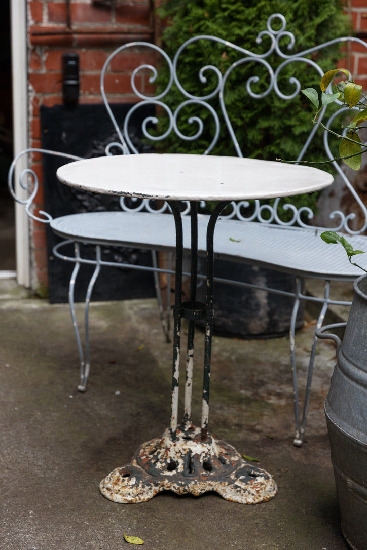 Antique French Metal & Cast Iron Garden Table