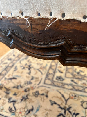 Antique French Oak Undressed Stool