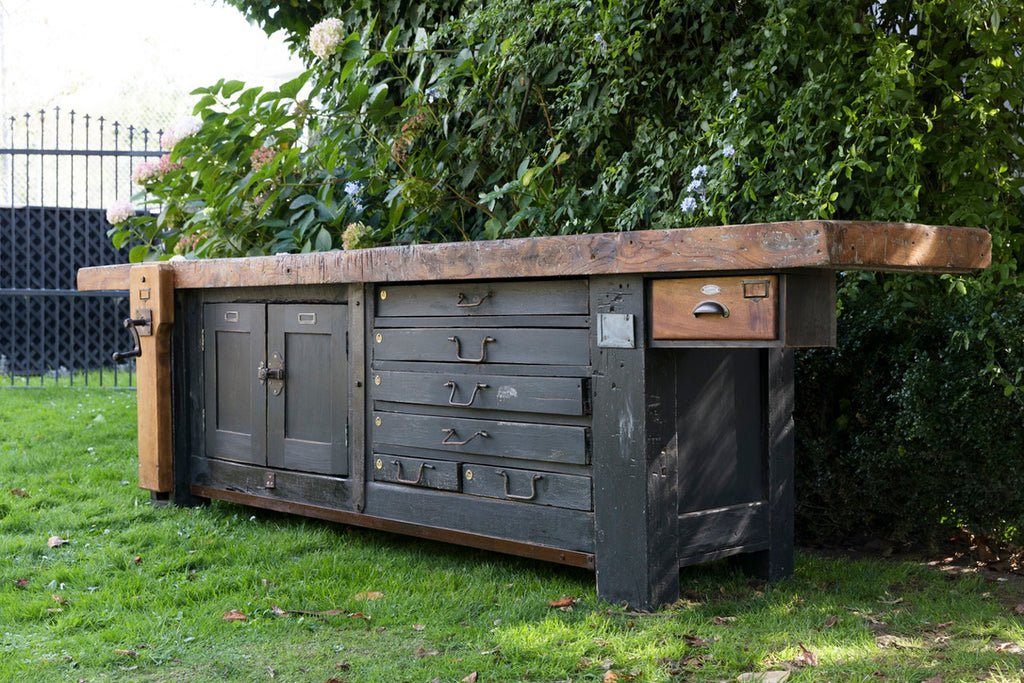 French Industrial 1930's Carpenters Workbench