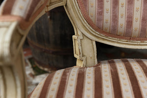 19th Century French Striped Parlour Chairs