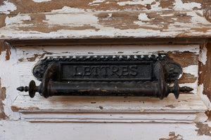 Antique French Entrance Door - White Patina