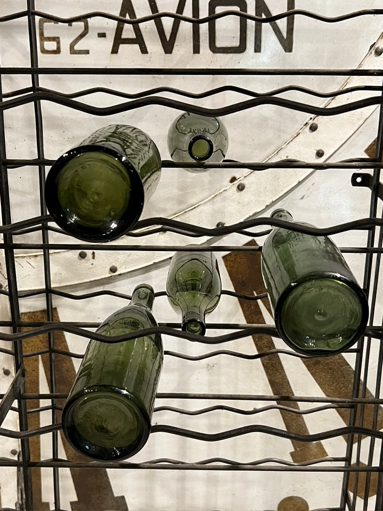 French Industrial Metal Black Wine Bottle Cave/Rack