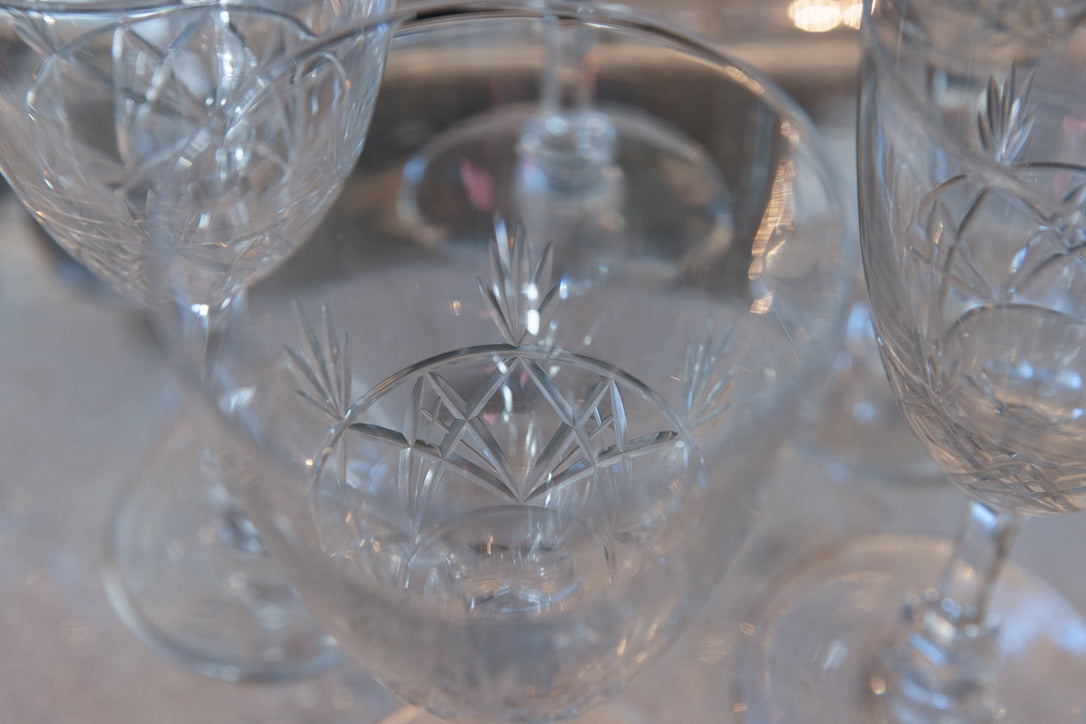 Large Val St Lambert Crystal Wine Glasses