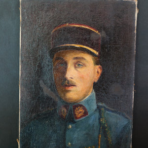 French Oil Canvas - Soldier Boy