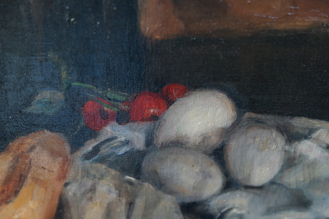 French Oil Canvas - Bread, eggs & Tomatoes