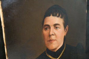 19th Century French Oil Canvas Portrait - Madame
