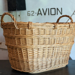 Large French Wicker Wood Basket - No4