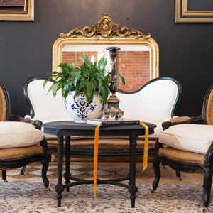 French Napoleon III Undressed Parlour Chairs - French Linen Seat Cushions