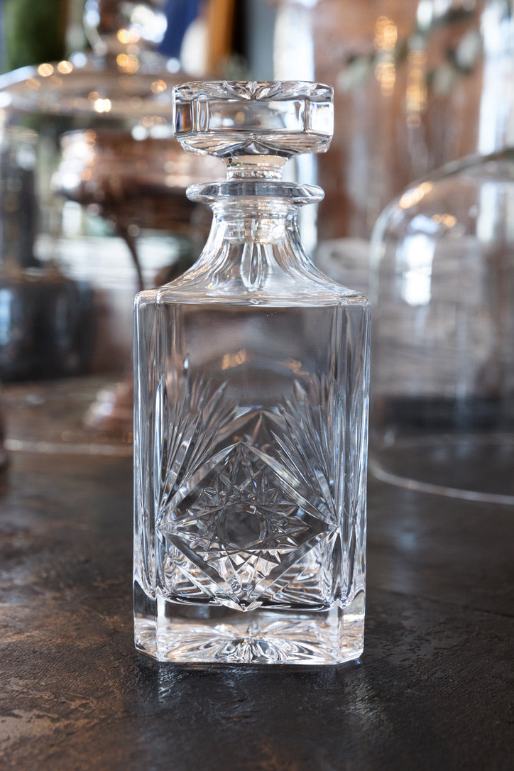 Vintage Crystal Whiskey Decanter - No Y