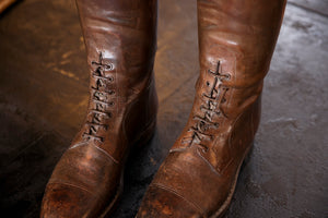1930's French Leather Riding Boots