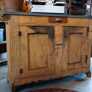 French 1930's Zinc Topped Florists Shop Counter