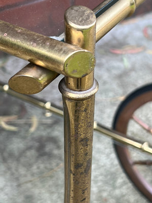 French Mid Century Brass Bamboo Drinks Trolley