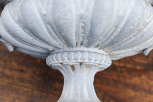 French Cast Iron Urns - Blue/Grey Patina