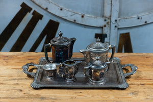 French Art Deco Silver Plated Tea Service Set