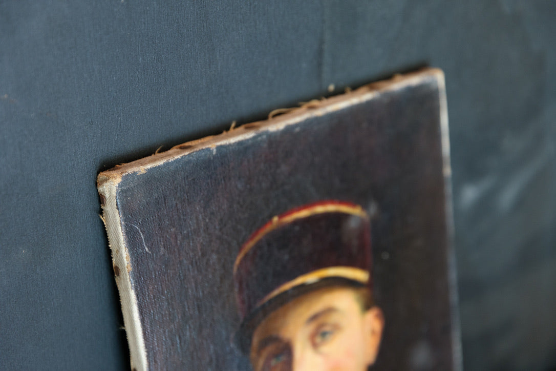 French Oil Canvas - Soldier Boy