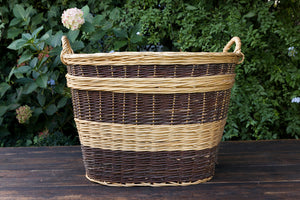 Large French Wicker Firewood Baskets