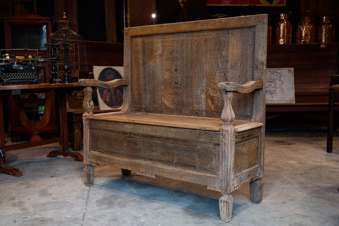 Antique Swedish Wooden Bench Seat